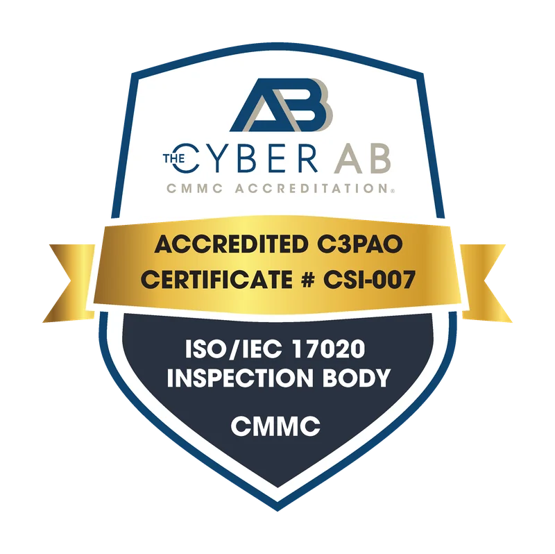 Cyber AB Accredited C3PAO badge (ISO/IEC 17020)