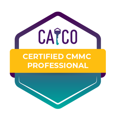 A badge that says certified cmmc professional