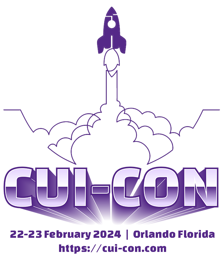 A purple logo with the words cui-con in front of it.