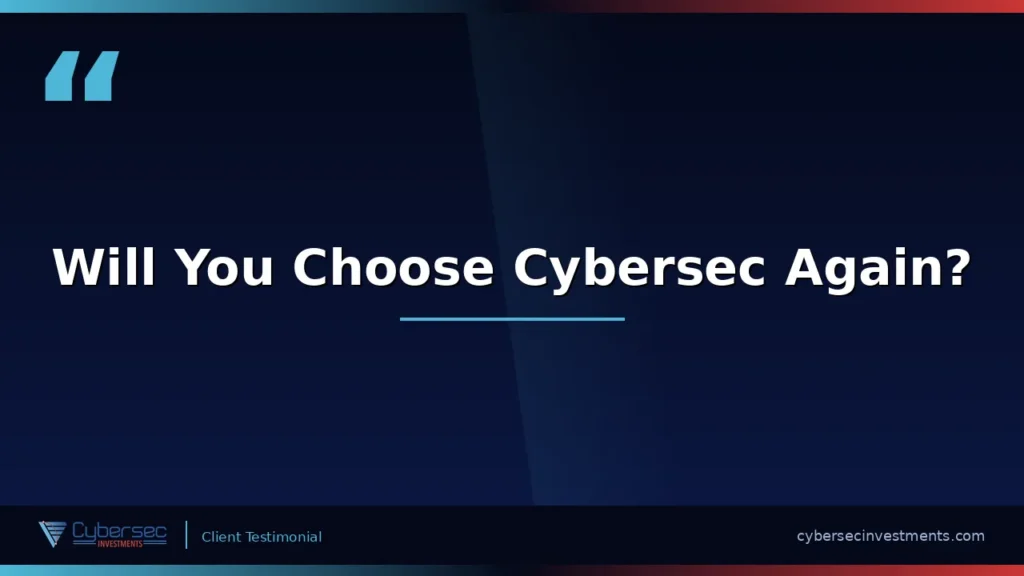 The Longeviti leadership team answers the question directly — would they choose Cybersec Investments as their C3PAO again for future assessments?
