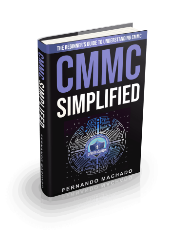 A book cover with the title of cmmc simplified.